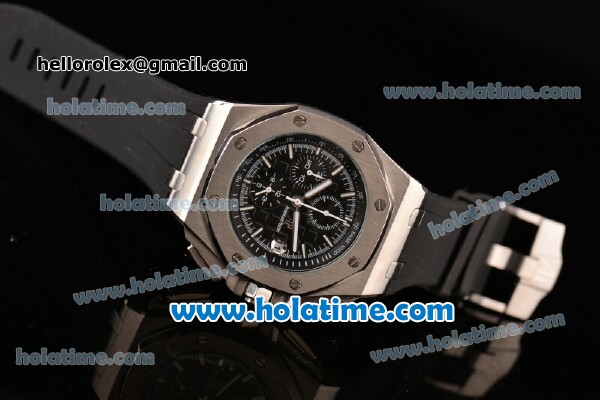Audemars Piguet Royal Oak Offshore Chronograph Miyota OS10 Quartz Steel Case with Black Dial and Stick Markers - Click Image to Close